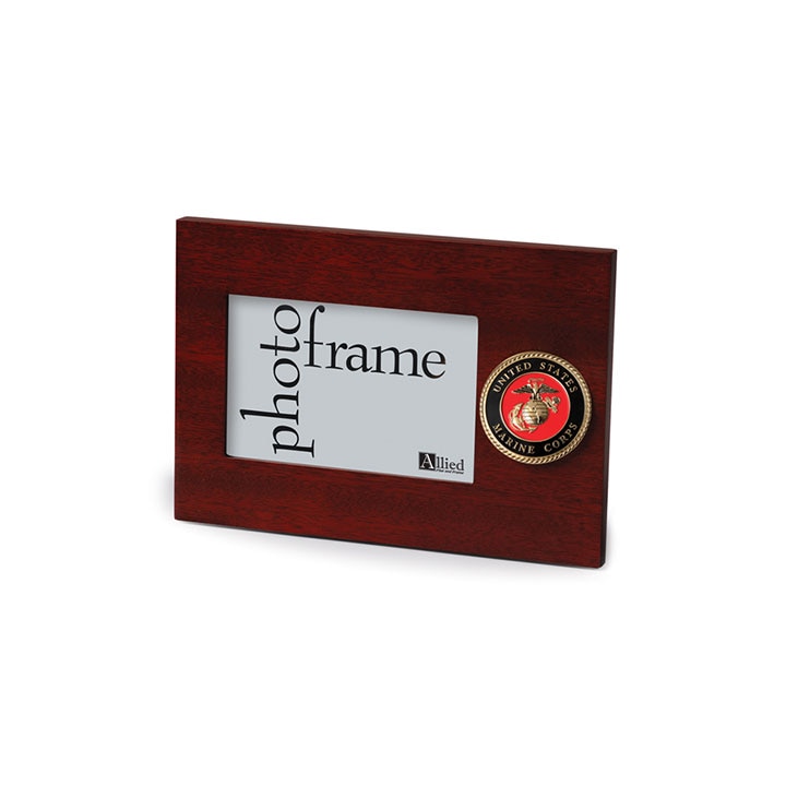 Mahogany U.S. Marine Corps Medallion Picture Frame