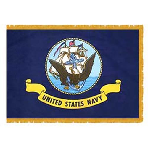 3' X 5' Indoor Navy Flag (W/Fringe)