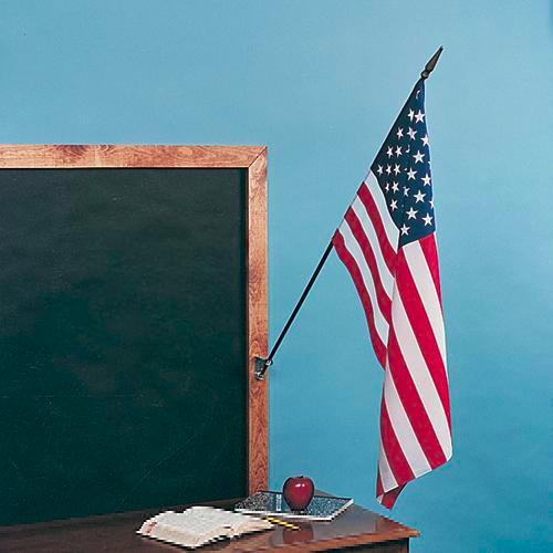 us flag next to chalkboard