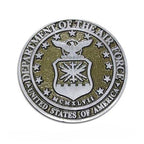 Round Aluminum Military Grave Markers medallion featuring the Department of the Air Force emblem with an eagle, shield, and stars design.