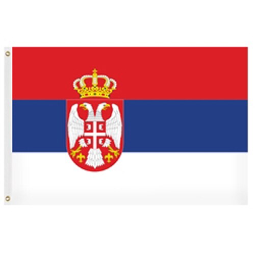 Serbian flag with double eagle embl
