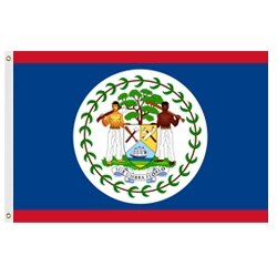 Belize flag featuring coat of arms