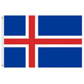 Iceland flag on blue background