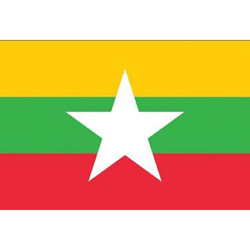 Myanmar flag with colored stripes