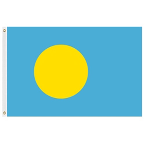 Palau flag blue background yellow c