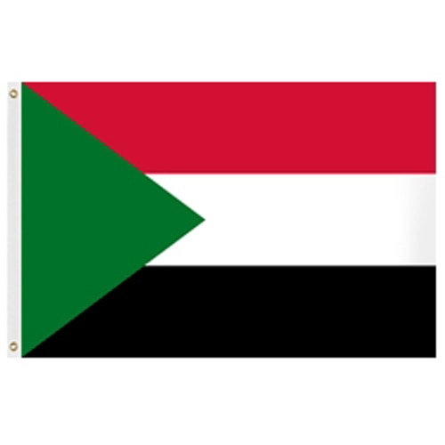 Sudan flag with red green white bla