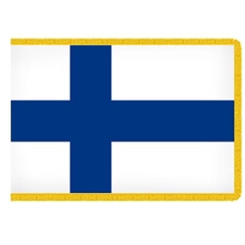 Finland flag with yellow border
