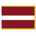 Latvian flag with yellow border