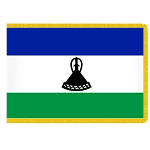 Lesotho flag with colored stripes