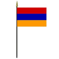 Armenian national flag on pole
