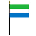 Sierra Leone flag on a pole