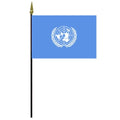 UN flag with spearheaded pole