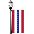 street lamp with flag banner