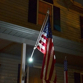 American flag & led flagpole light