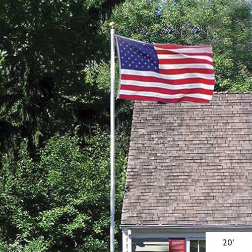 American flag flying by house