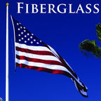 Outdoor Fiberglass Flagpole in Whit