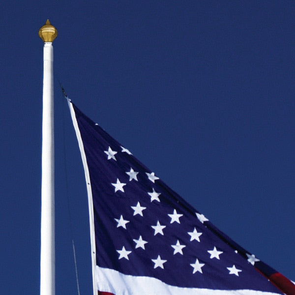 25' White Fiberglass Flagpole