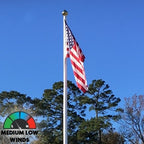 25 white fiberglass flagpole