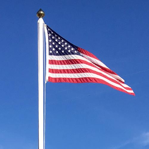 20' White Fiberglass Flagpole