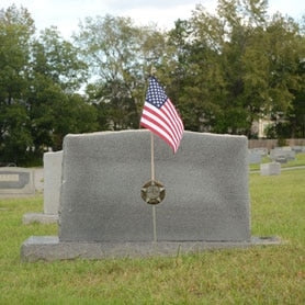 Veteran Grave Marker on a U.S. Flag
