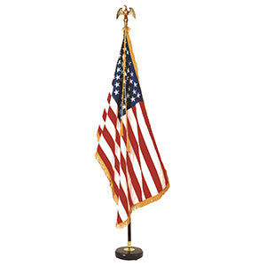 Signature Mahogany Indoor US Flag Set