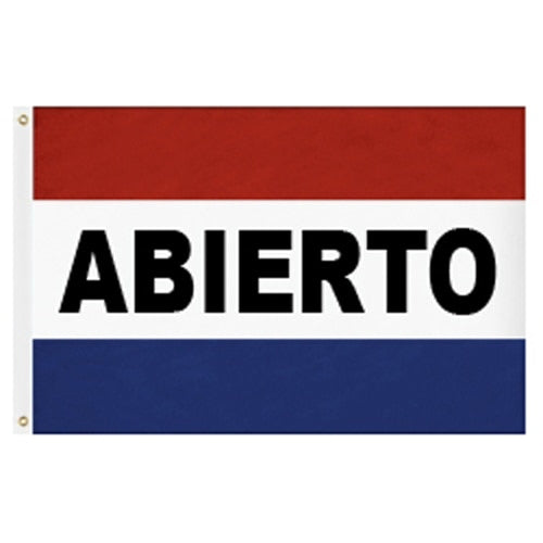 flag with ABIERTOSign in spanish