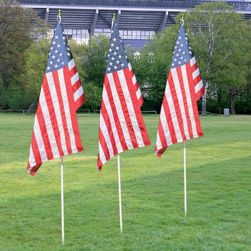 American flag spinning pole