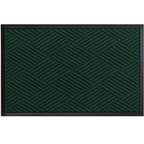 Green textured floor mat with a geometric diamond pattern and black border, Waterhog Eco Premier Mats designed for durability.