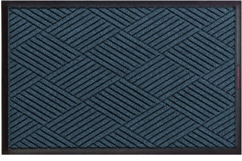 Waterhog Eco Premier Mats in indigo color featuring a textured geometric pattern for effective dirt and moisture trapping.