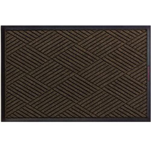 Waterhog Eco Premier Mats in a dark chestnut color with a textured geometric pattern and durable construction for indoor or outdoor use.