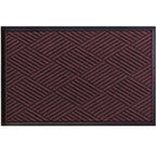 Dark maroon entrance mat with a textured geometric pattern designed for dirt and moisture trapping, Waterhog Eco Premier Mats.