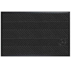 Waterhog Eco Elite Mats in dark smoke color featuring a textured chevron pattern and durable construction for entryway use.
