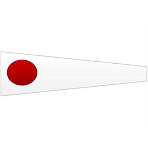 White triangular nautical signal flag with a large red circle near the hoist, part of the Nautical Signal Flags set.