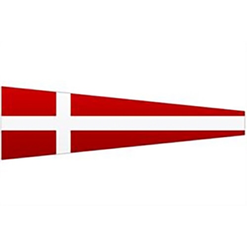 Red and white triangular Nautical Signal Flags featuring a cross design on a tapered fabric piece