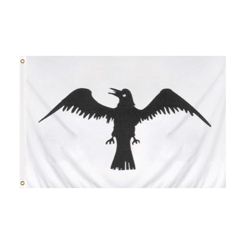 black bird flag on white background