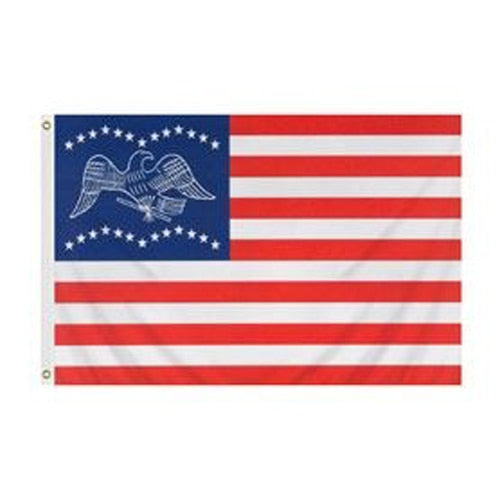 flag with eagle blue and red stripe