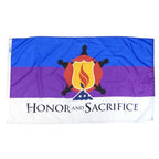 flag with honor and sacrifice text