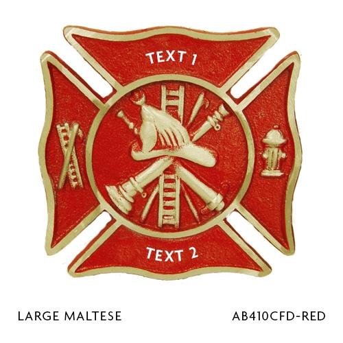 Red Custom Grave Marker - Fire Dept
