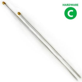 silver crochet hooks with golden ti