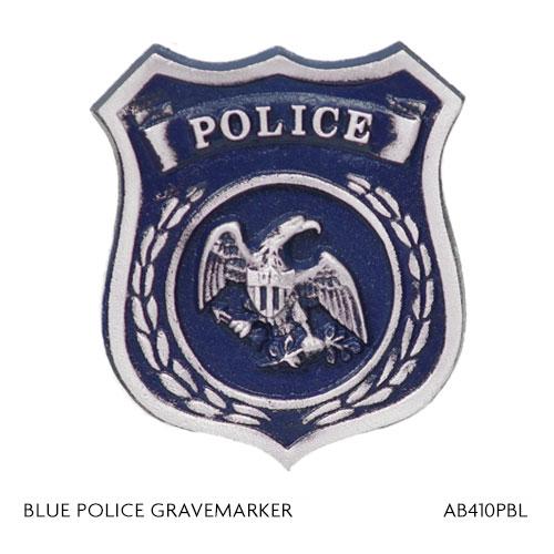 blue police gravemarker badge