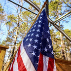 Annin Signature American flag on pole with embroidered stars outdoors