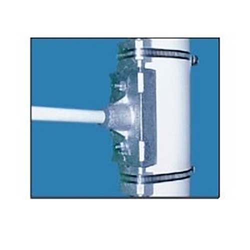 pipe connector on blue background