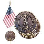 US flag and military coins image