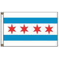 Chicago city flag on white backgrou