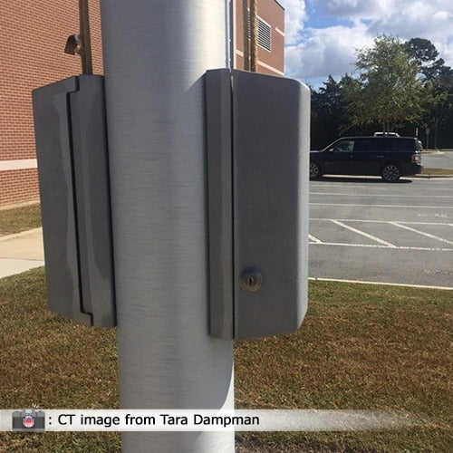 flag pole lock on a flagpole