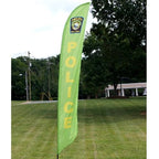 green police banner with logo