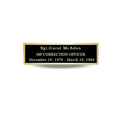 Sgt Carol McAdoo nameplate tribute
