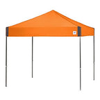 orange canopy tent with poles