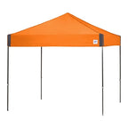 orange tent with steel legs