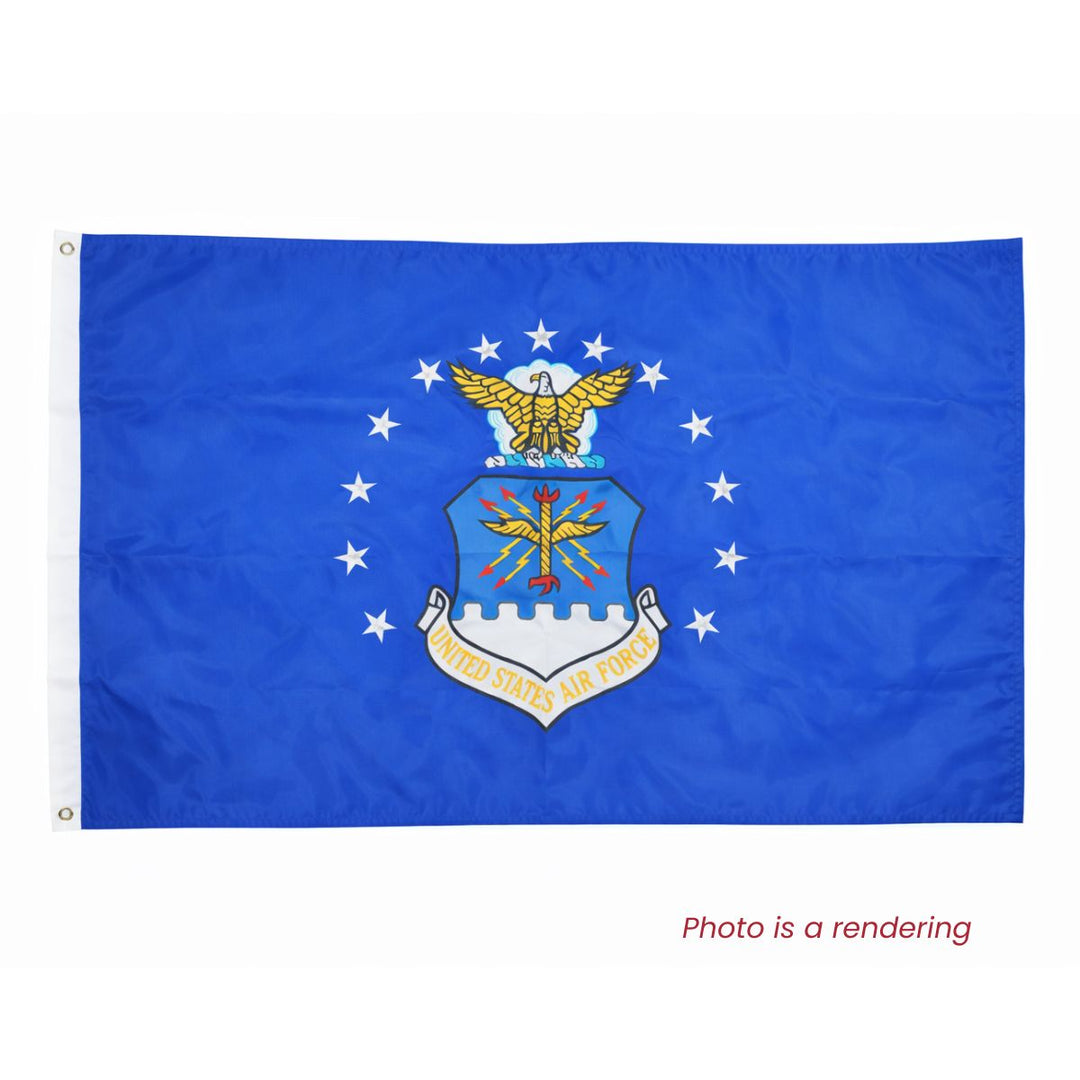 Embroidered Nylon Air Force DBL Flag